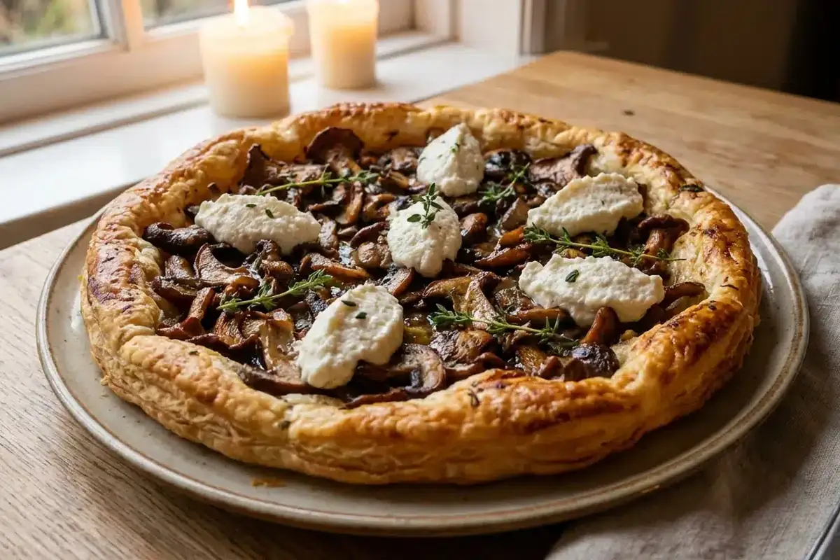 Funghi dorati e ricotta cremosa: la torta salata che sembra lunga da fare ma è un trucco lampo, perfetto quando manca tempo e voglia
