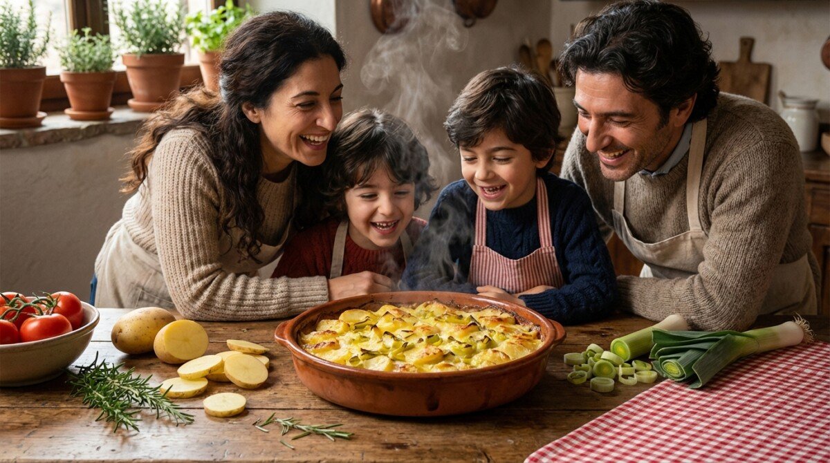 scopri il gratin di patate e porri, il piatto rustico e avvolgente che sta conquistando sempre più case questo inverno, diventando preferito alle classiche lasagne.
