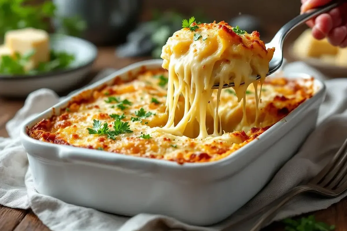 Il casseruola italiano che salva le serate fredde patate morbide cuore cremoso e mozzarella filante per un comfort food irresistibile