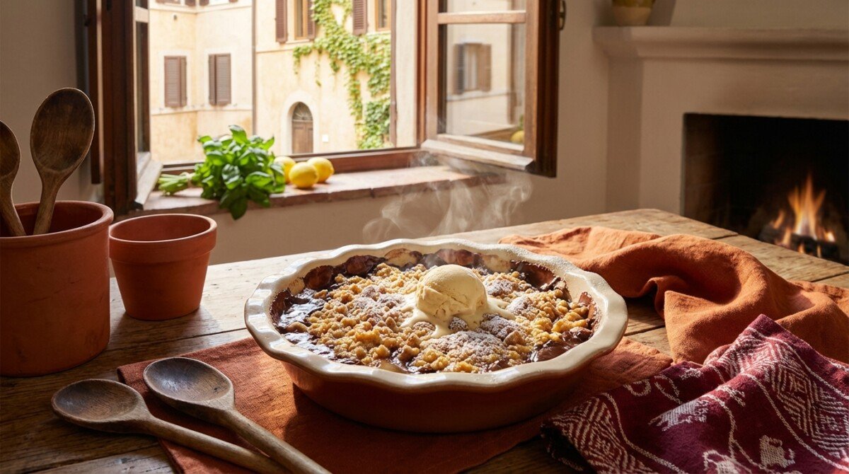 Questa ricetta lampo di crumble pere, cioccolato e nocciole ha sostituito tutti i miei dolci invernali: caldo, morbido e irresistibile in soli 15 minuti