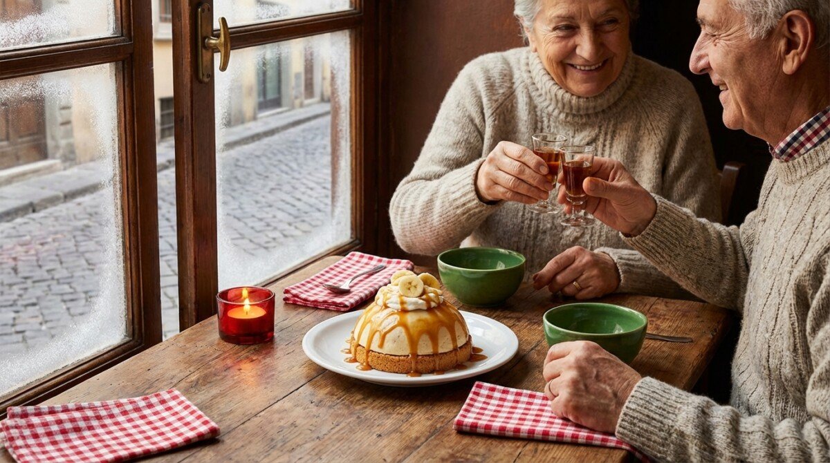 La pausa golosa più furba dell’inverno: cupola banana e confettura di latte su biscotto croccante, pronta in pochi minuti