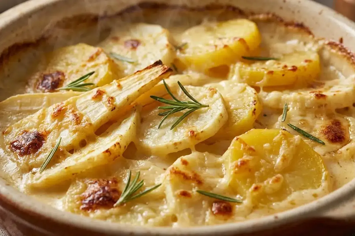 Questo gratin di pastinaca e patate è così cremoso e profumato che rischia di farti dimenticare il classico gratin tradizionale