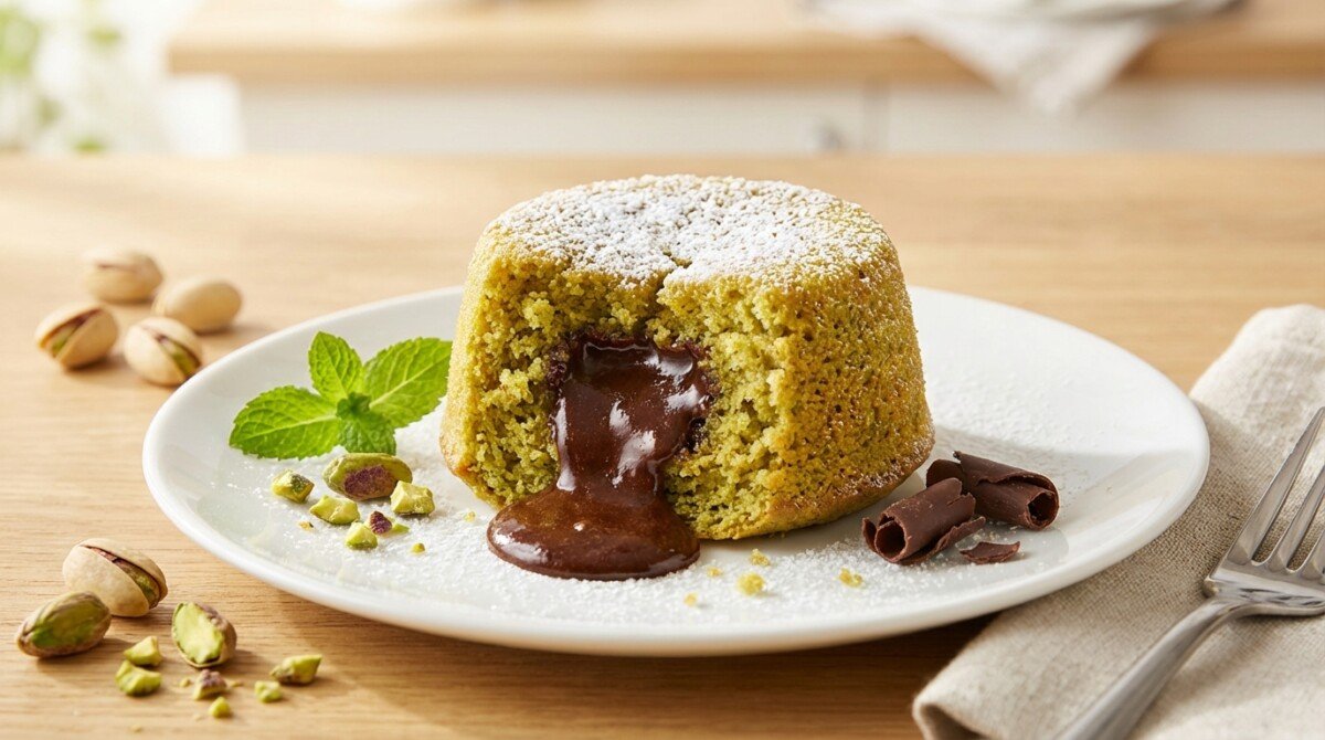 scopri il tenero al pistacchio con cuore fondente, un dolce irresistibile e veloce da preparare in soli 10 minuti, perfetto per sorprendere e conquistare tutti a tavola.