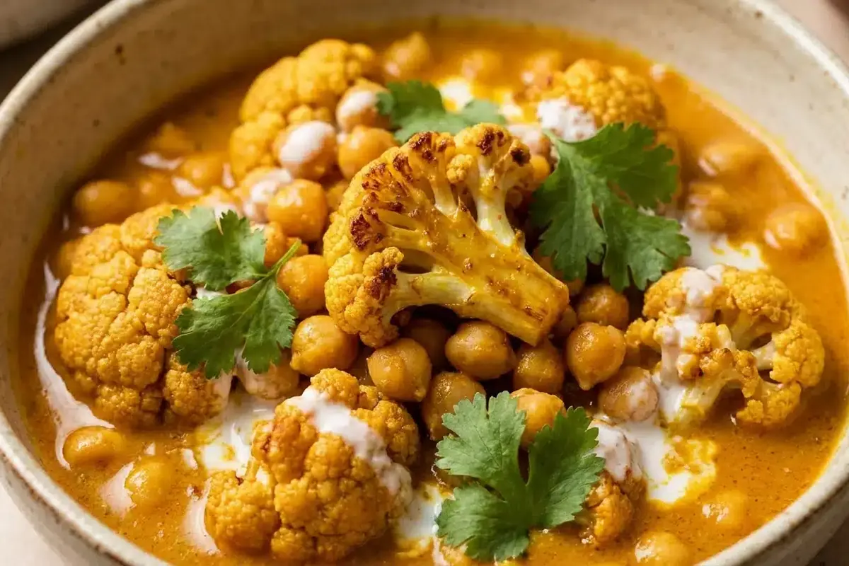 Una sola padella e sembra un piatto da ristorante cavolfiore dorato curry dolce e ceci vellutati che scaldano tutto