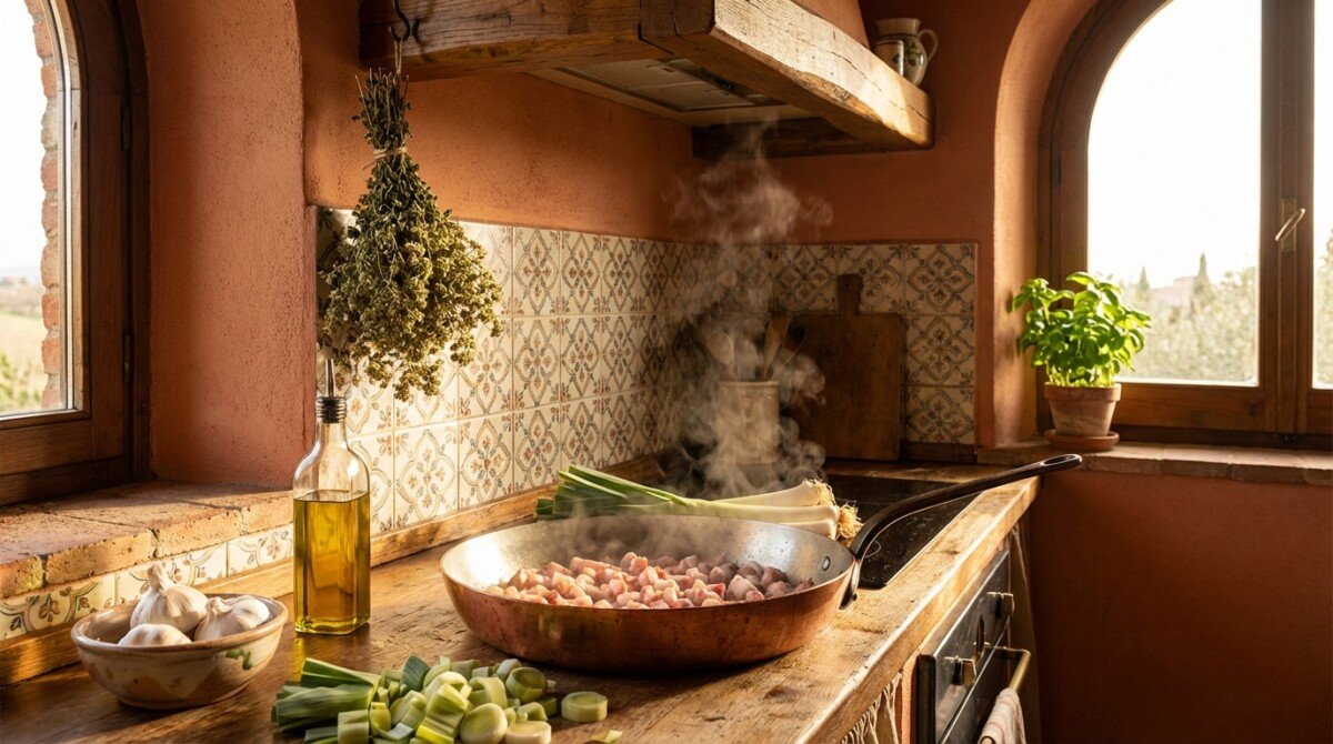 scopri il segreto per rendere le tue paste invernali incredibilmente cremose: prepara i lardons in questo modo prima di aggiungere i porri e gusta un piatto dal sapore unico e avvolgente.