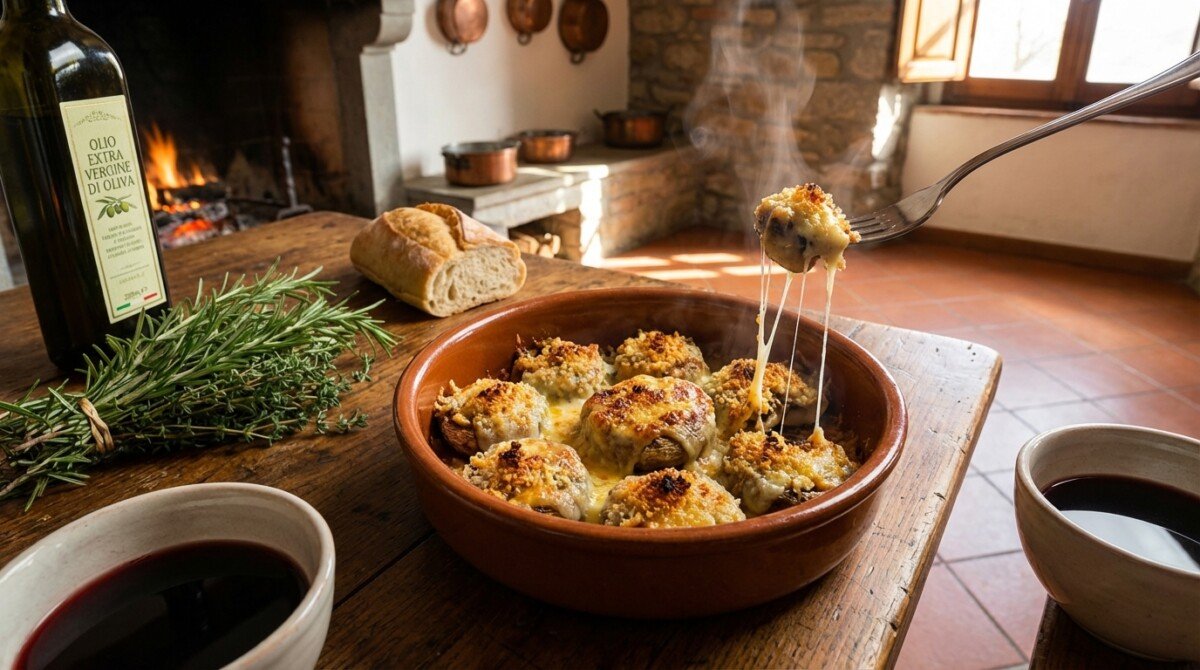 scopri la ricetta invernale perfetta con funghi dorati, comté filante e crosta croccante: un piatto caldo e avvolgente che conquista cuore e tavola.