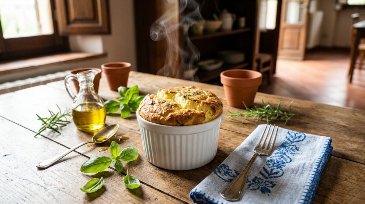 scopri il soufflé al formaggio di capra e erbe fresche: soffice, cremoso e pronto in soli 15 minuti. una ricetta facile e veloce che conquisterà tutti a tavola!