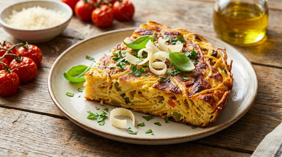 scopri la ricetta facile della frittata di pasta che trasforma gli avanzi in un piatto delizioso e irresistibile in pochi minuti. perfetta per un pasto veloce e gustoso!
