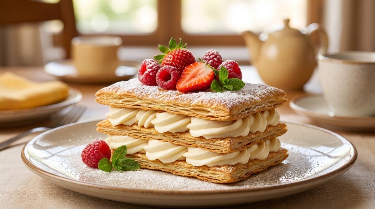 scopri la ricetta segreta della millefoglie con crema chantilly, un dolce irresistibile che conquisterà il palato di tutti con la sua delicatezza e bontà.