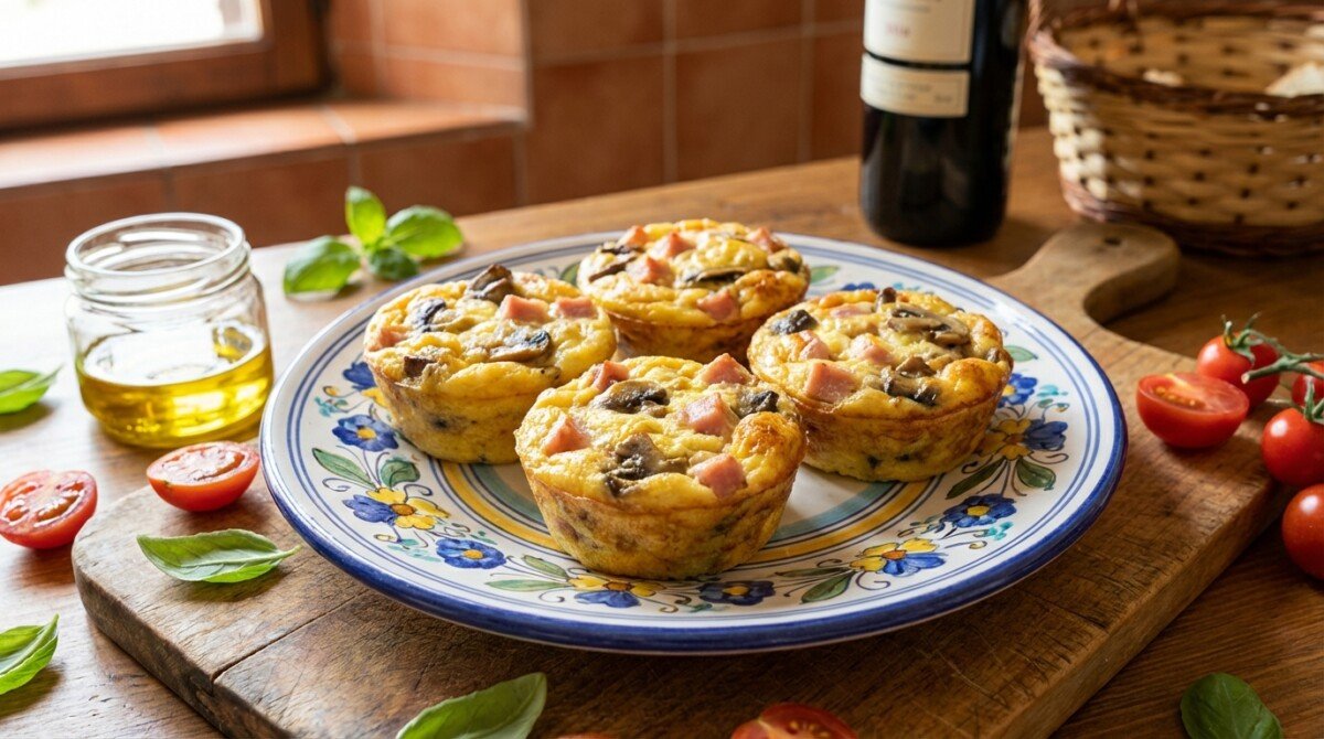 Mini quiche senza pasta con prosciutto e funghi: pronte in 10 minuti, dorate alla perfezione