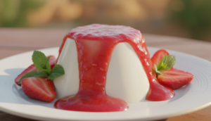 scopri la dolcezza estiva della panna cotta con coulis di fragole, un dessert fresco e cremoso perfetto per le giornate calde.