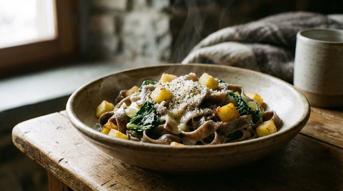 scopri la ricetta autentica dei pizzoccheri economici per l'inverno: un piatto caldo e gustoso che riscalda senza far spendere troppo.