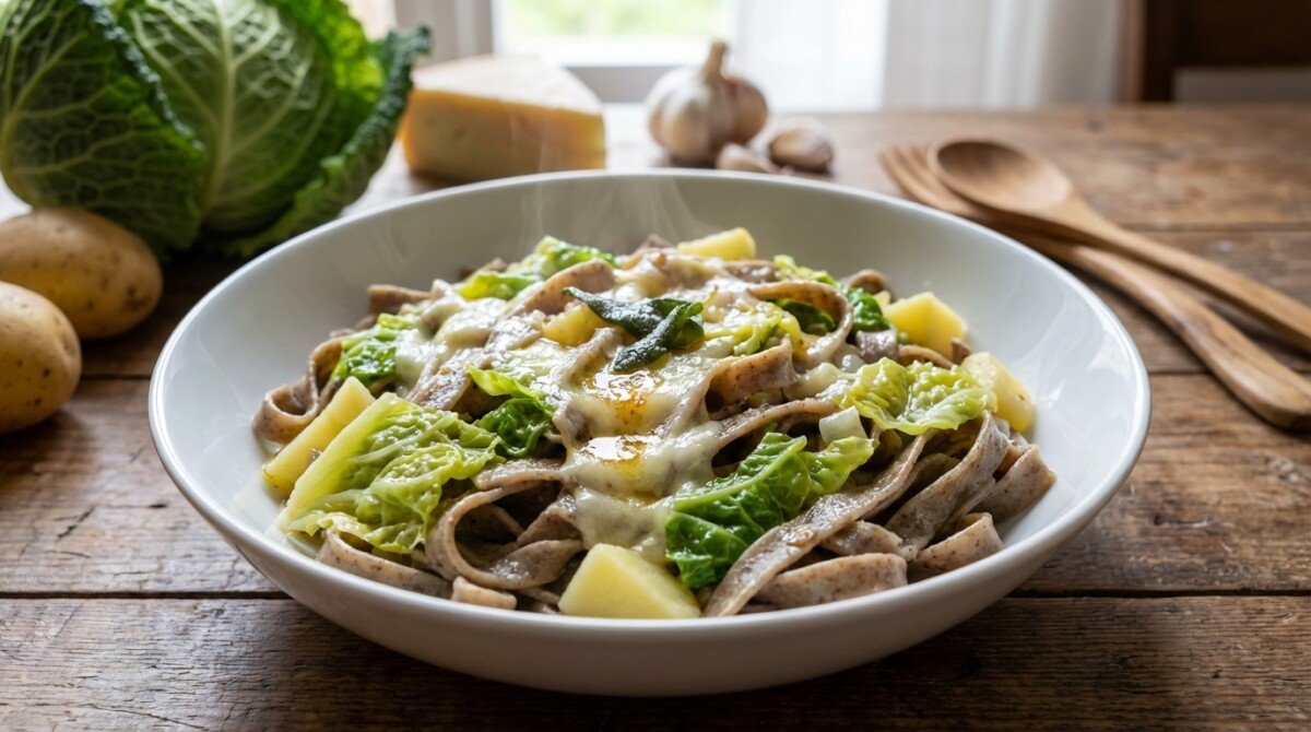 scopri la ricetta facile e veloce dei pizzoccheri con verza, un piatto saporito che trasforma la tua cucina in soli 20 minuti. gustoso e nutriente, perfetto per ogni occasione.