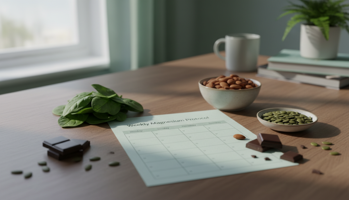 scopri il protocollo naturale a base di magnesio per combattere lo stress: uno schema settimanale semplice e efficace che trasformerà il tuo benessere.