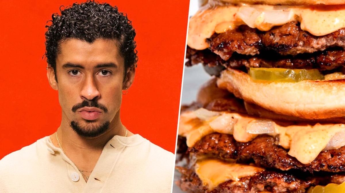 Questa è la burger “minimal” di Bad Bunny: tre ingredienti, zero fronzoli, e capisci subito perché New York ne va pazza