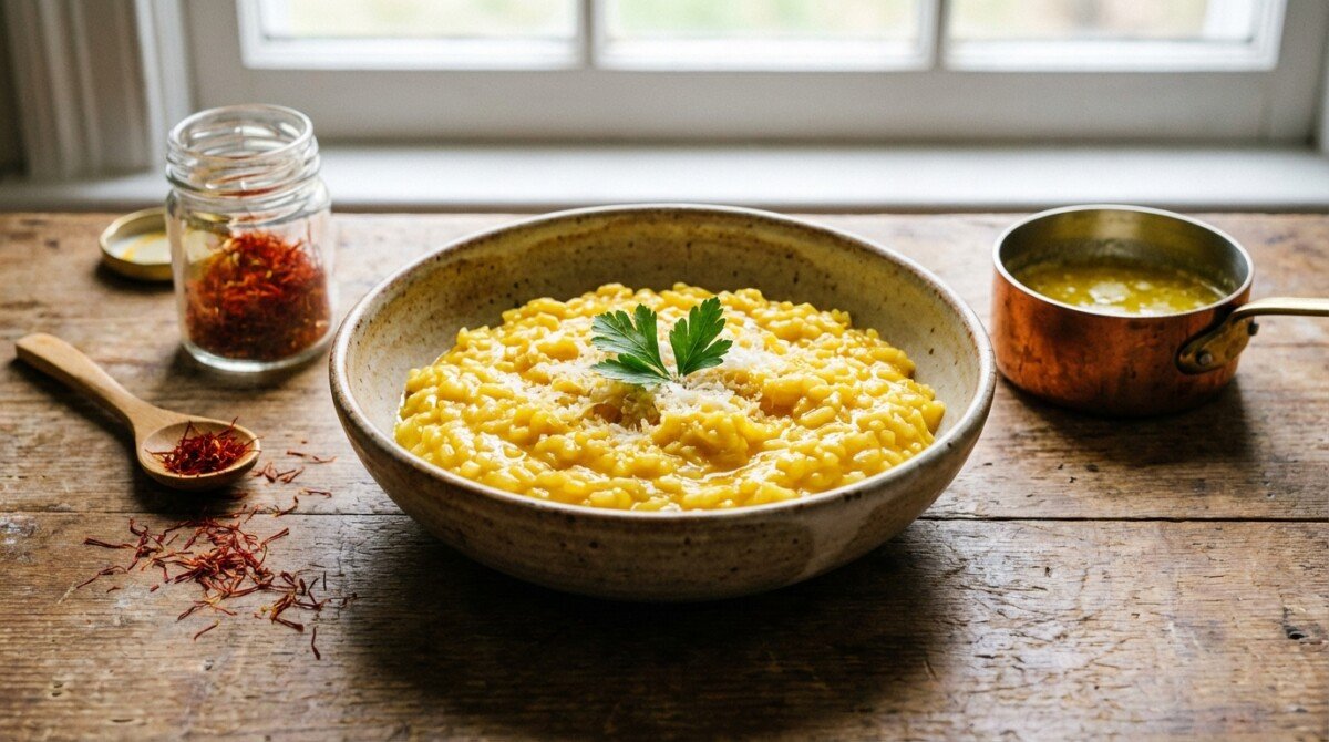 scopri come preparare il risotto milanese con zafferano, il piatto simbolo della cucina lombarda, arricchito da un tocco di magia per un sapore autentico e raffinato.