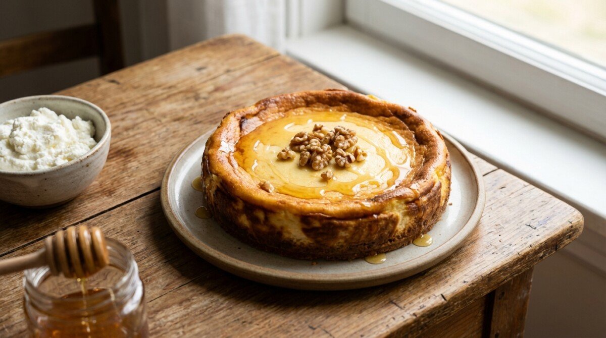 delizia il tuo palato con il cheesecake all'italiana: una ricetta segreta a base di ricotta fresca e miele dolce, facile da preparare e irresistibilmente genuina.