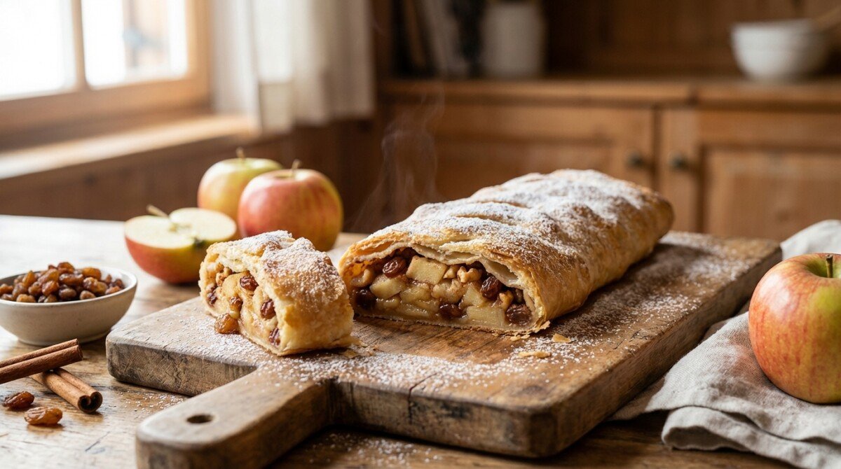scopri la ricetta segreta dello strudel trentino con mele e uvetta, un dolce irresistibile che conquisterà il palato di tutti con il suo sapore autentico e tradizionale.
