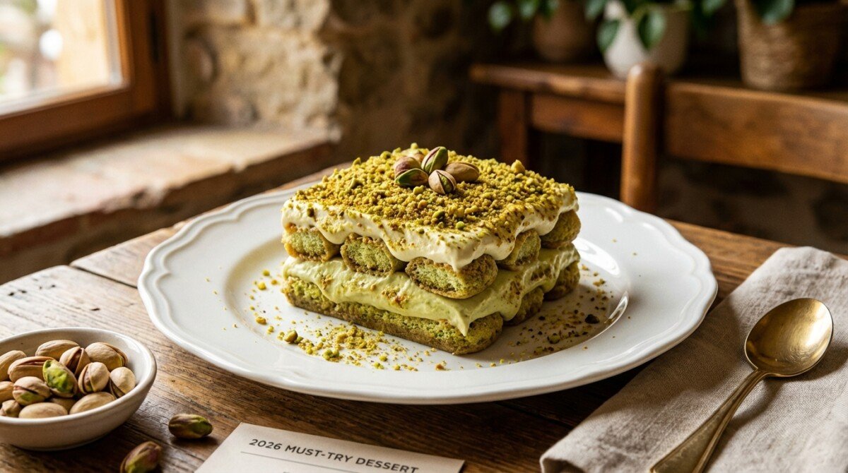 delizia il palato con il tiramisù alla crema di pistacchio, il dessert irresistibile che sta conquistando il 2026 con il suo gusto unico e cremoso.