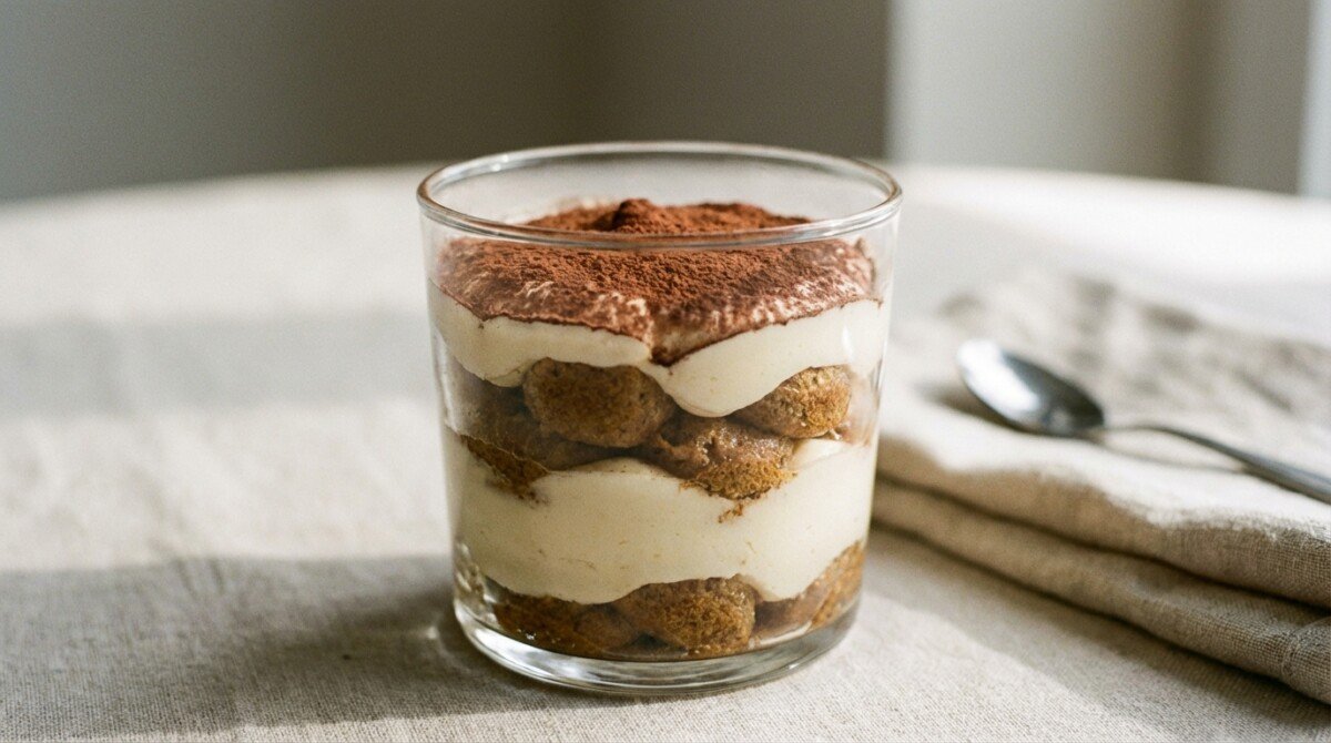 gusta il tiramisù in bicchiere monoporzione: un dessert elegante, veloce da preparare e irresistibile, perfetto per ogni occasione speciale.