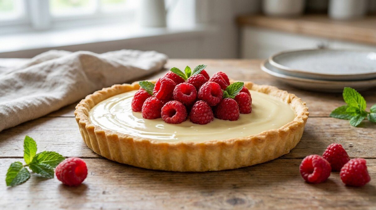 scopri la ricetta facile e irresistibile della crostata al cioccolato bianco e lamponi, un dolce perfetto che ti conquisterà con ogni morso.