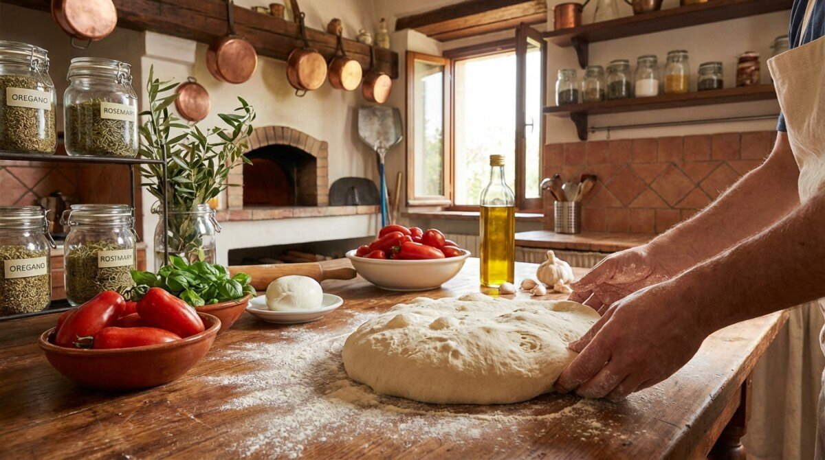scoprite il segreto degli italiani per un impasto per pizza fatto in casa, morbido e spesso, perfetto per deliziare tutti i vostri pasti.