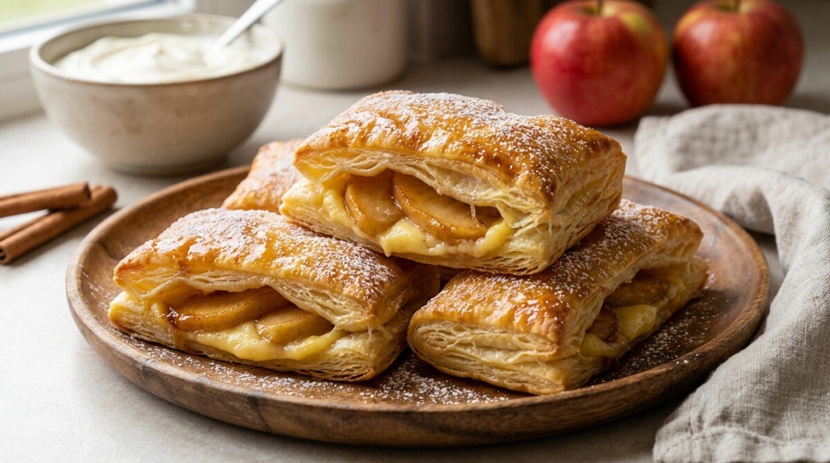 scopri la ricetta facile e veloce delle sfogliatine crema e mela, un dolce irresistibile che conquisterà tutti in cucina con il suo gusto unico e la sua fragranza deliziosa.