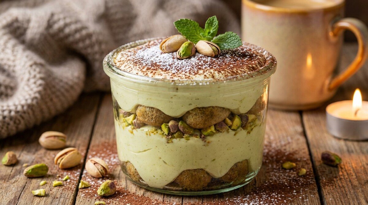 scopri la ricetta facile e veloce del tiramisù al pistacchio, un dolce sorprendente che conquisterà il palato di tutti in pochi minuti.