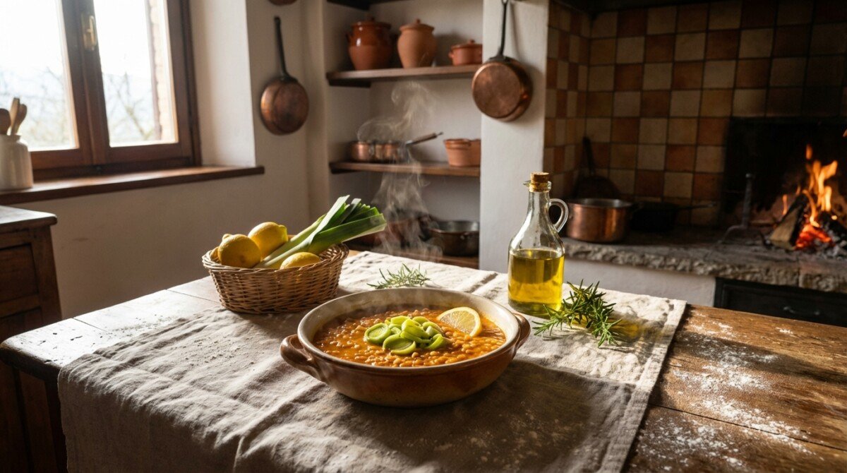 scopri la ricetta perfetta per una zuppa di lenticchie rosse con porro e limone, ideale per riscaldare le serate invernali con un piatto leggero e saporito.