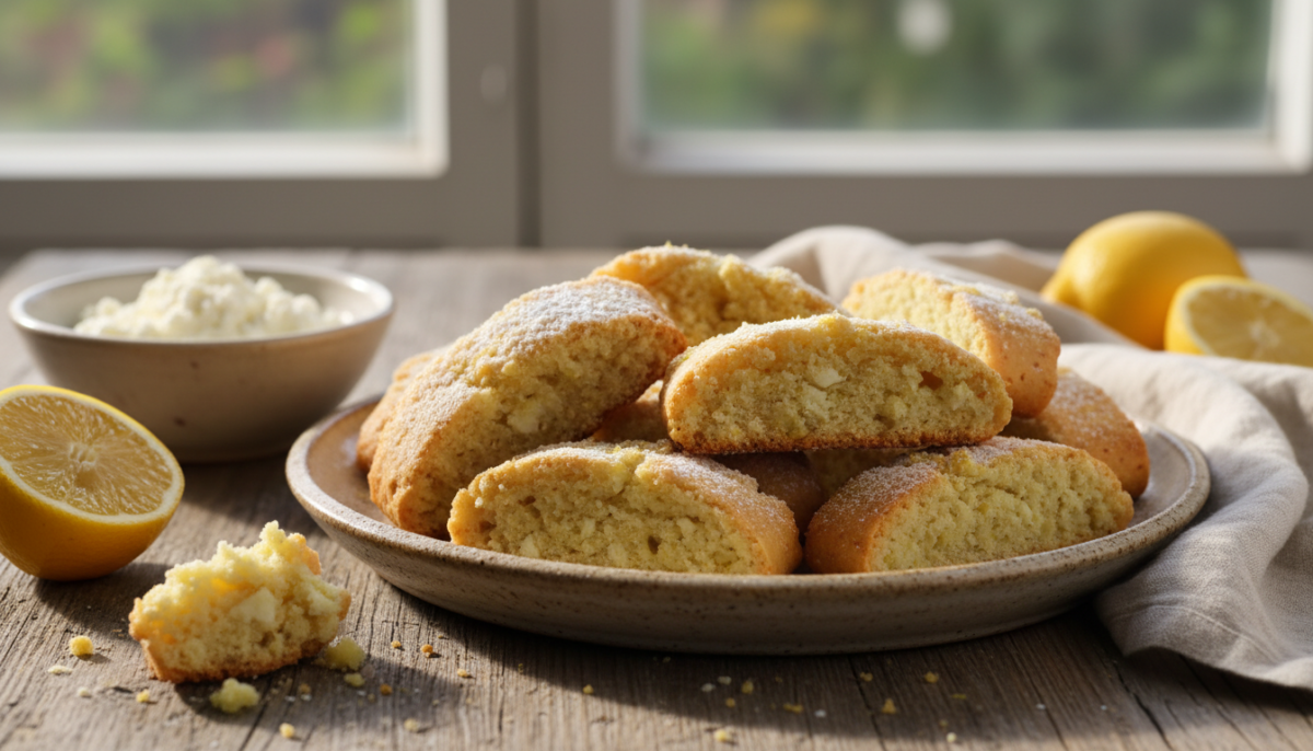 deliziosi biscotti morbidi alla ricotta e limone, perfetti per un dolce fresco e leggero che conquista il palato ad ogni morso.