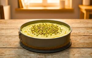 Cheesecake al pistacchio senza forno con pasta pura al 95% crema verde densa, base digestive croccante e 3,50 € a fetta gli ospiti non credono che non l'hai cotta