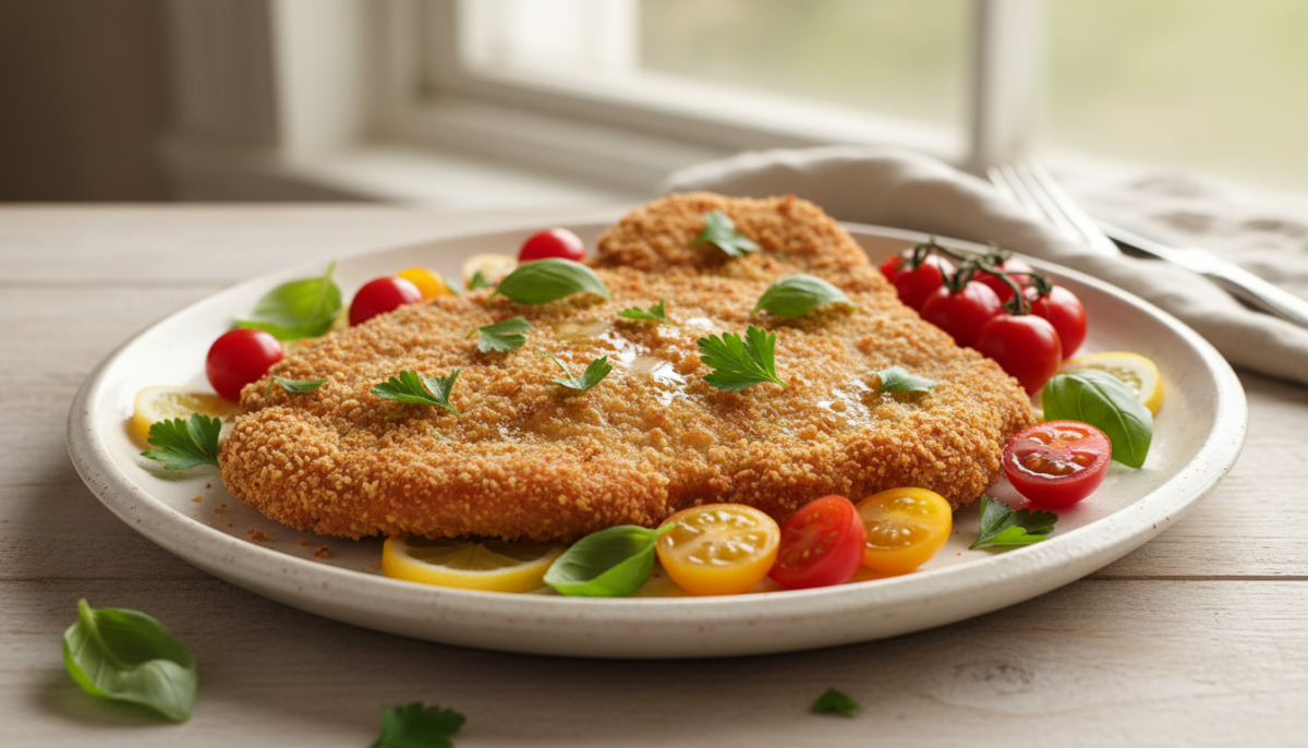 scopri la ricetta semplice e leggera della cotoletta al forno, perfetta per un pasto gustoso e sano in pochi minuti.