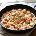 Da quando preparo navetti novelli con lardelli affumicati in padella in 20 minuti, nessuno crede che ci voglia solo 1 tegame, 60 ml d’acqua e 2 minuti di panna e senape di Digione