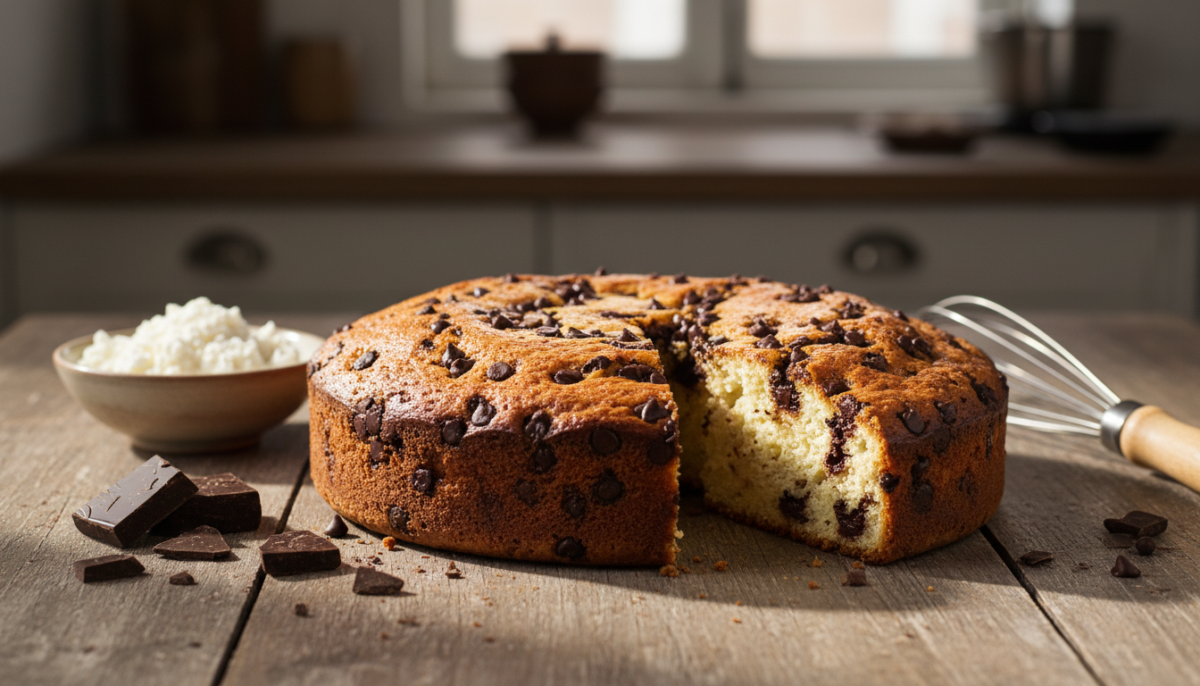 scopri la ricetta semplice e golosa della torta ricotta e gocce di cioccolato, perfetta per una dolce pausa o un dessert invitante.