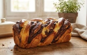 Da quando preparo questa brioche al cacao con inserto congelato da 15 g, nessuno crede che il cuore scorra ancora dopo il taglio : impasto a 24°C, 1 ora e 30 di lievitazione e forno a 230°C per 7 minuti