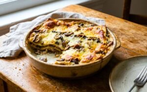 Queste lasagna ai funghi e besciamella senza carne hanno zittito la tavola e il segreto è rosolare i funghi a fuoco vivo finché non rilasciano più acqua
