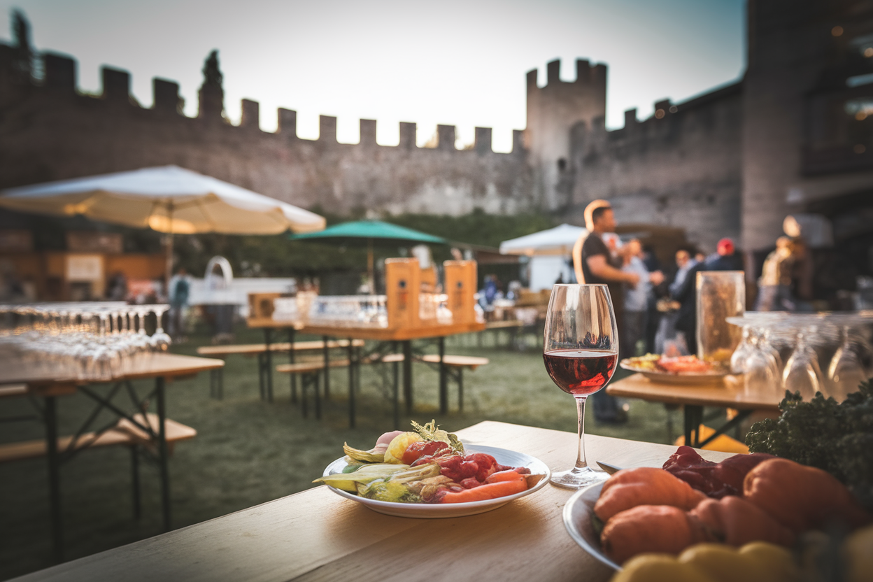Cortile del Castello con degustazioni e prodotti tipici della regione