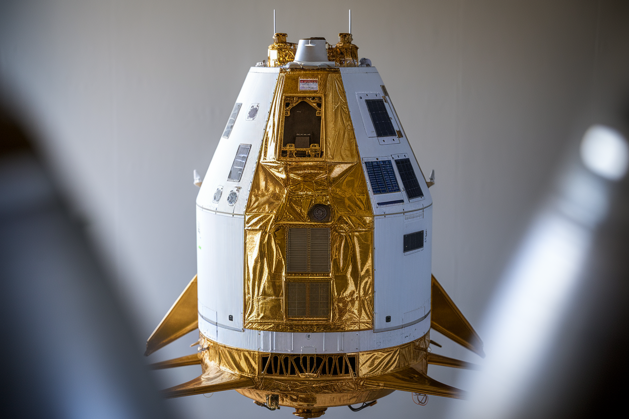 Modello fotografico del veicolo spaziale MMX in studio
