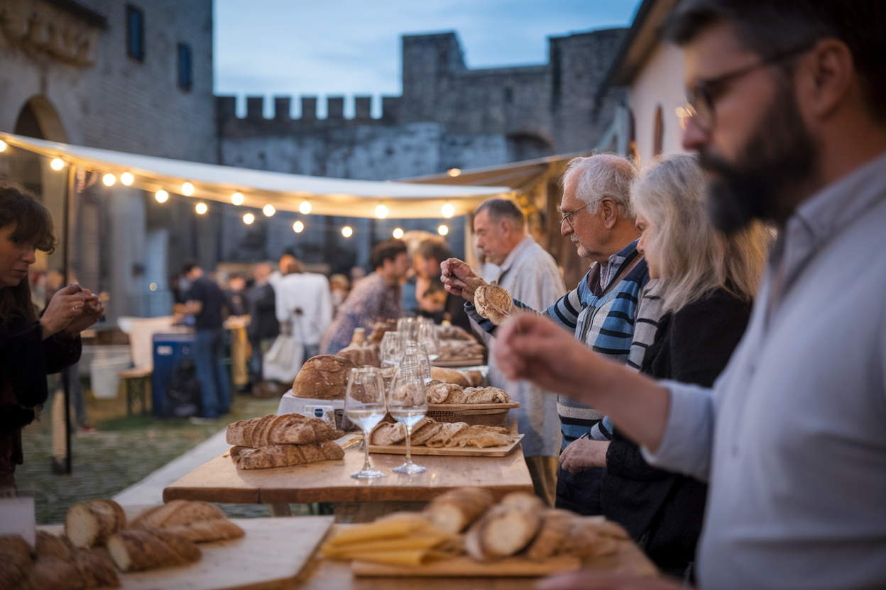 Cortile del Castello con stand gastronomici e degustazioni serali