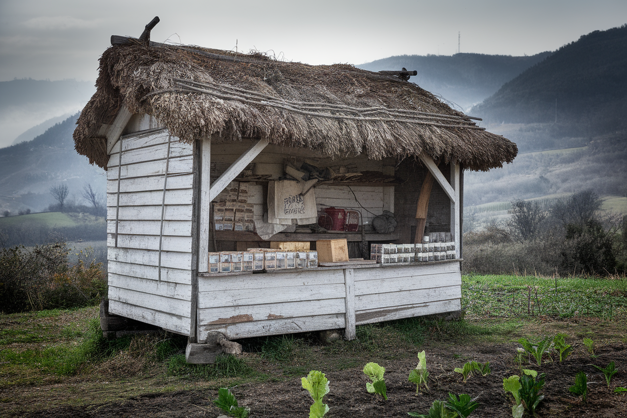 Casa delle Sementi in ambiente montano con sentiero e colture locali