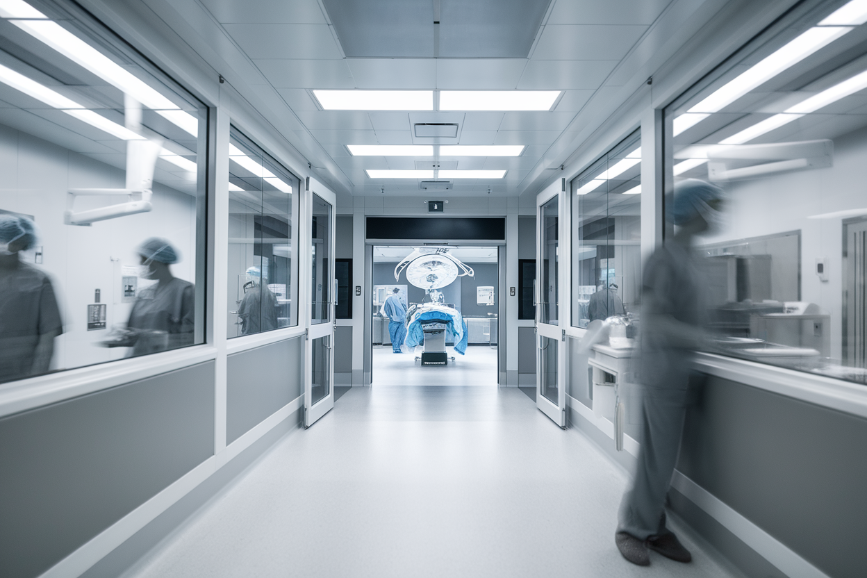 Corridoio di accesso a sala operatoria per chirurgia toracica