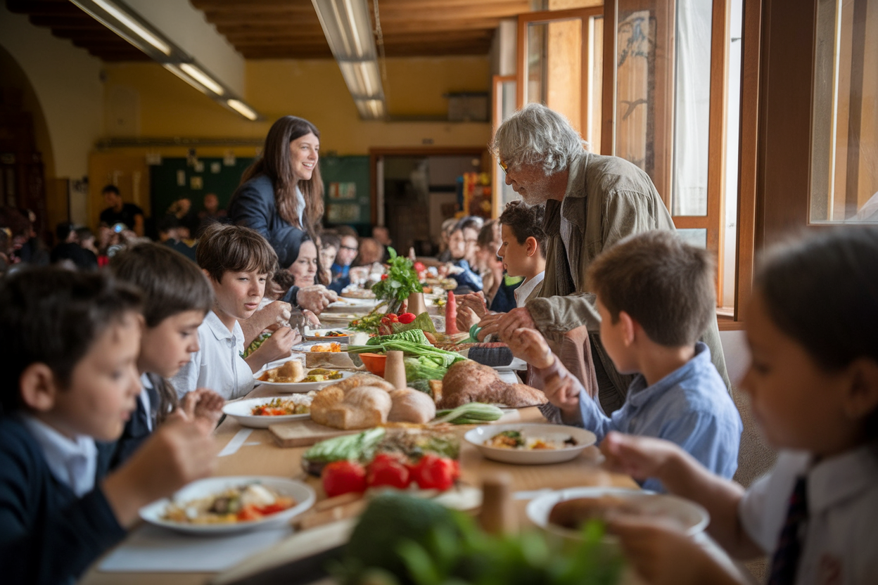 Bambini e produttori nelle mense bio del Lazio